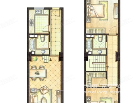 中南商圈 恒隆国际LOFT精装公寓出租 领包入住 实际使用110平 2房2厅2卫 